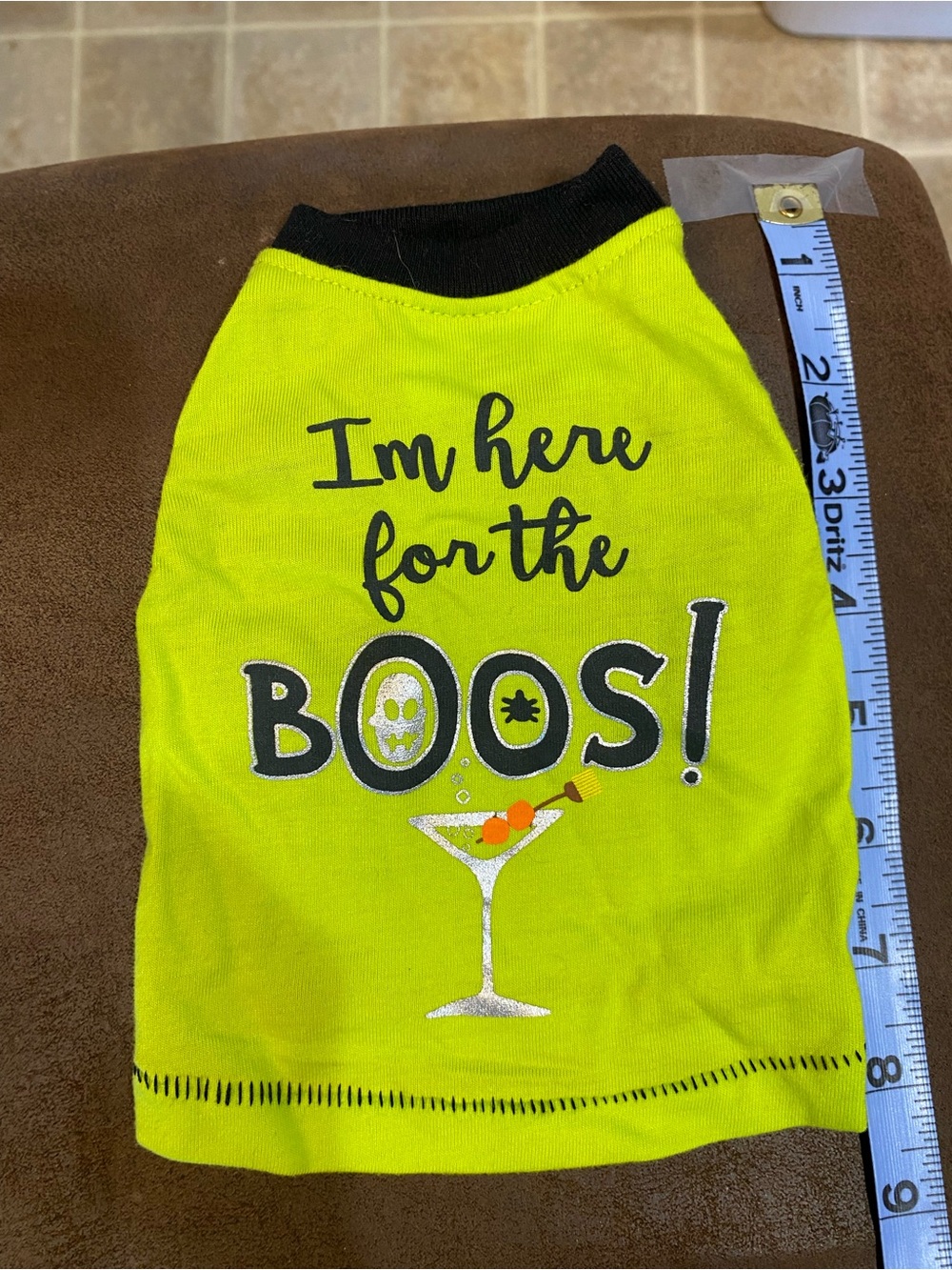 Neon Yellow "I'm Here for the BOOS!" Dog Tank Top